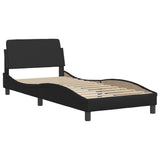 Bed Frame with LED without Mattress "Zadar" Black 107x203 cm