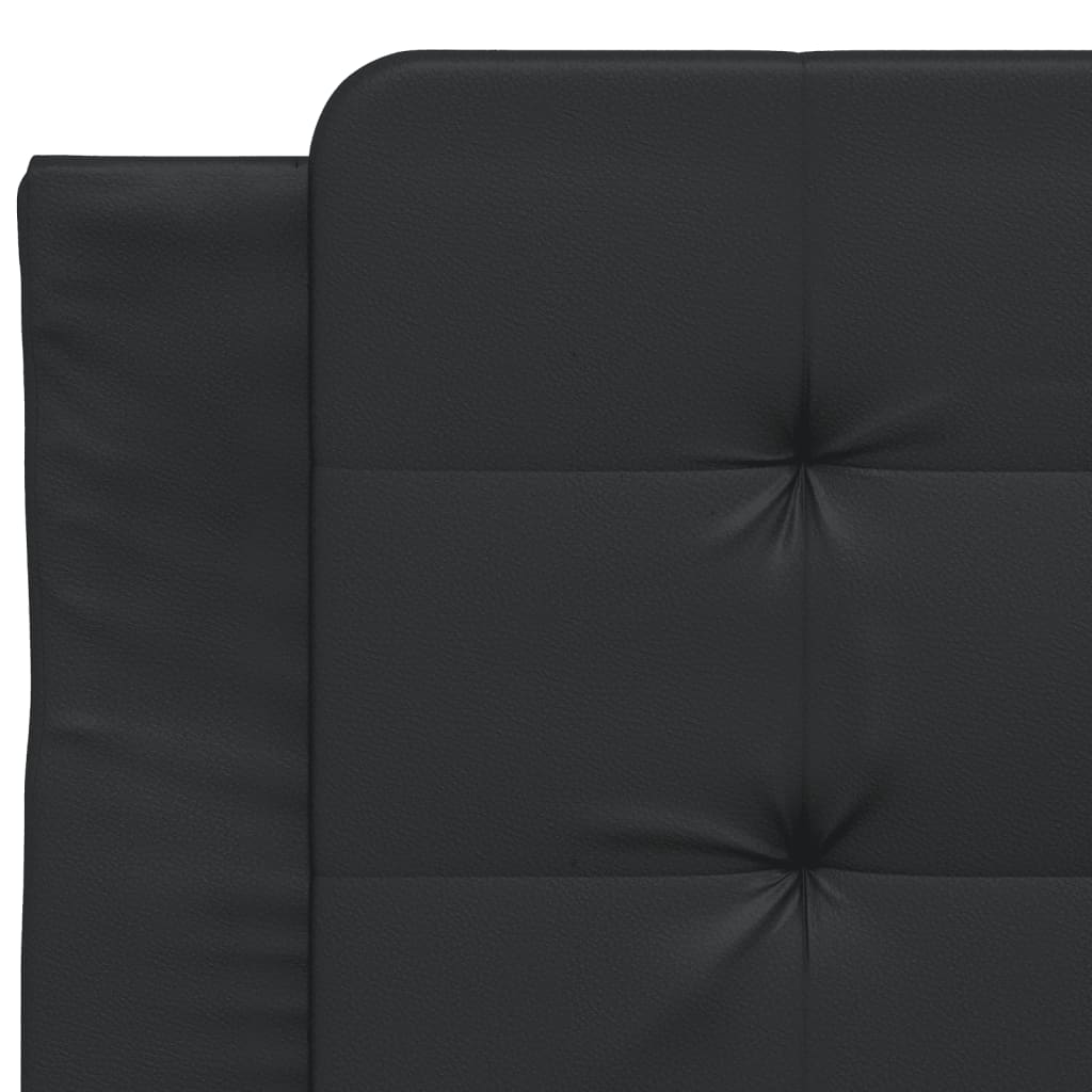 Bed Frame with LED without Mattress "Zadar" Black 107x203 cm