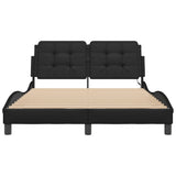 Bed Frame with LED without Mattress "Zadar" Black 137x190 cm