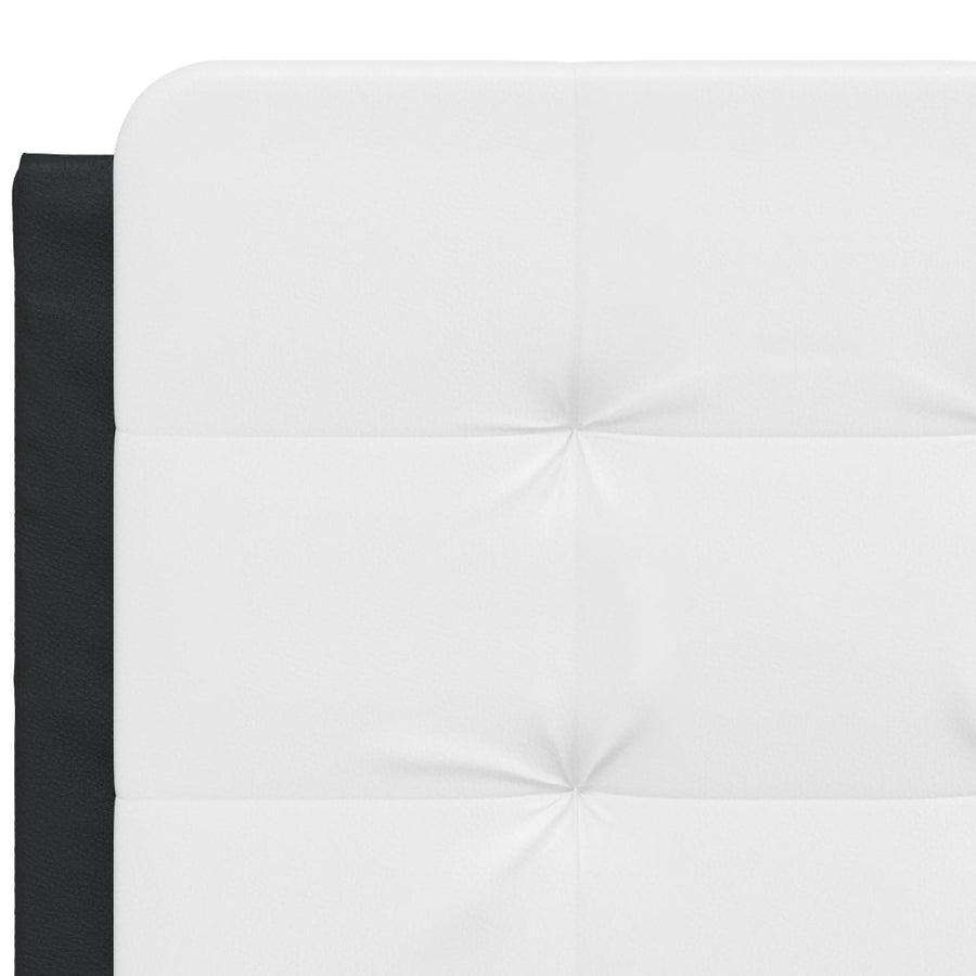 Bed Frame with LED without Mattress "Zadar" Black and White 137x190 cm