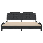 Bed Frame with LED without Mattress "Zadar" Black 180x200 cm