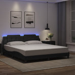 Bed Frame with LED without Mattress "Zadar" Black 180x200 cm