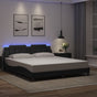 Bed Frame with LED without Mattress "Zadar" Black 180x200 cm