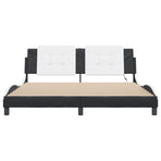 Bed Frame with LED without Mattress "Zadar" Black and White 180x200 cm