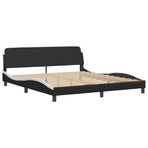 Bed Frame with LED without Mattress "Zadar" Black and White 180x200 cm