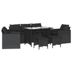 6 Piece Garden Sofa Set with Cushions Black Poly Rattan