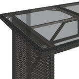 6 Piece Garden Sofa Set with Cushions Black Poly Rattan - Close-Up Angle