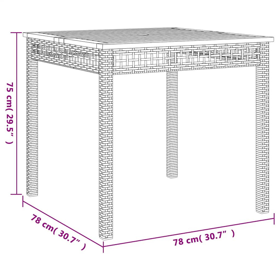 5 Piece Garden Dining Set with Cushions Black Poly Rattan