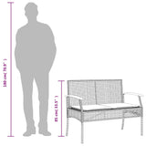 3 Piece Garden Dining Set with Cushions Black Poly Rattan - Low Angle