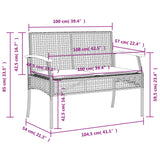 4 Piece Garden Dining Set with Cushions Black Poly Rattan - Extra Image