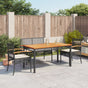4 Piece Garden Dining Set with Cushions Black Poly Rattan