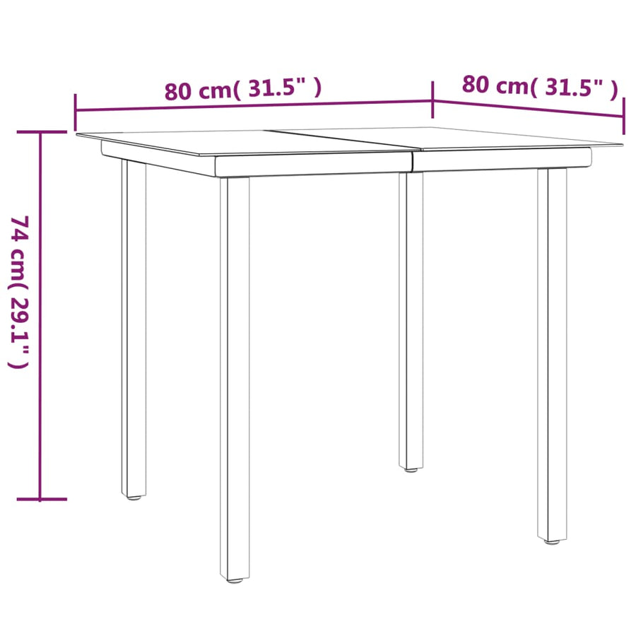 3 Piece Garden Dining Set with Cushions Black Poly Rattan