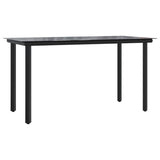 5 Piece Garden Dining Set with Cushions Black Poly Rattan - Top-Down View