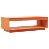 Coffee Table Wax Brown 110x50x33.5 cm Solid Wood Pine - Front View