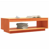 Coffee Table Wax Brown 110x50x33.5 cm Solid Wood Pine - Top-Down View