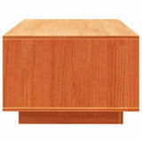 Coffee Table Wax Brown 110x50x33.5 cm Solid Wood Pine - Rear View