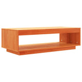 Coffee Table Wax Brown 110x50x33.5 cm Solid Wood Pine - Close-Up Angle
