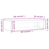 Coffee Table Wax Brown 110x50x33.5 cm Solid Wood Pine - Extra Image