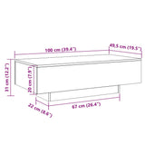 Coffee Table Sonoma Oak 100x49.5x31 cm Engineered Wood