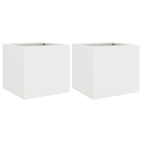 Planters 2 pcs White 32x30x29 cm Steel