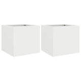 Planters 2 pcs White 32x30x29 cm Steel - Front View