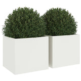 Planters 2 pcs White 32x30x29 cm Steel - Top-Down View