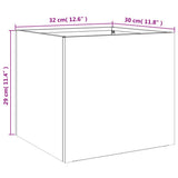 Planters 2 pcs White 32x30x29 cm Steel