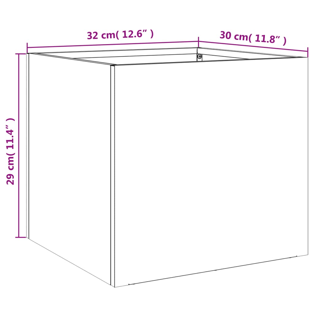 Planters 2 pcs White 32x30x29 cm Steel