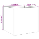 Planters 2 pcs White 32x30x29 cm Steel - Extra Image