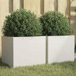 Planters 2 pcs White 32x30x29 cm Steel