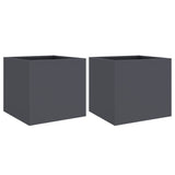 Planters 2 pcs Anthracite 32x30x29 cm Steel - Front View