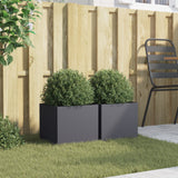 Planters 2 pcs Anthracite 32x30x29 cm Steel - Side View