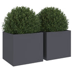 Planters 2 pcs Anthracite 32x30x29 cm Cold-rolled Steel