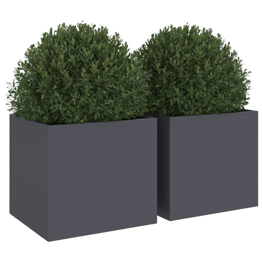Planters 2 pcs Anthracite 32x30x29 cm Cold-rolled Steel