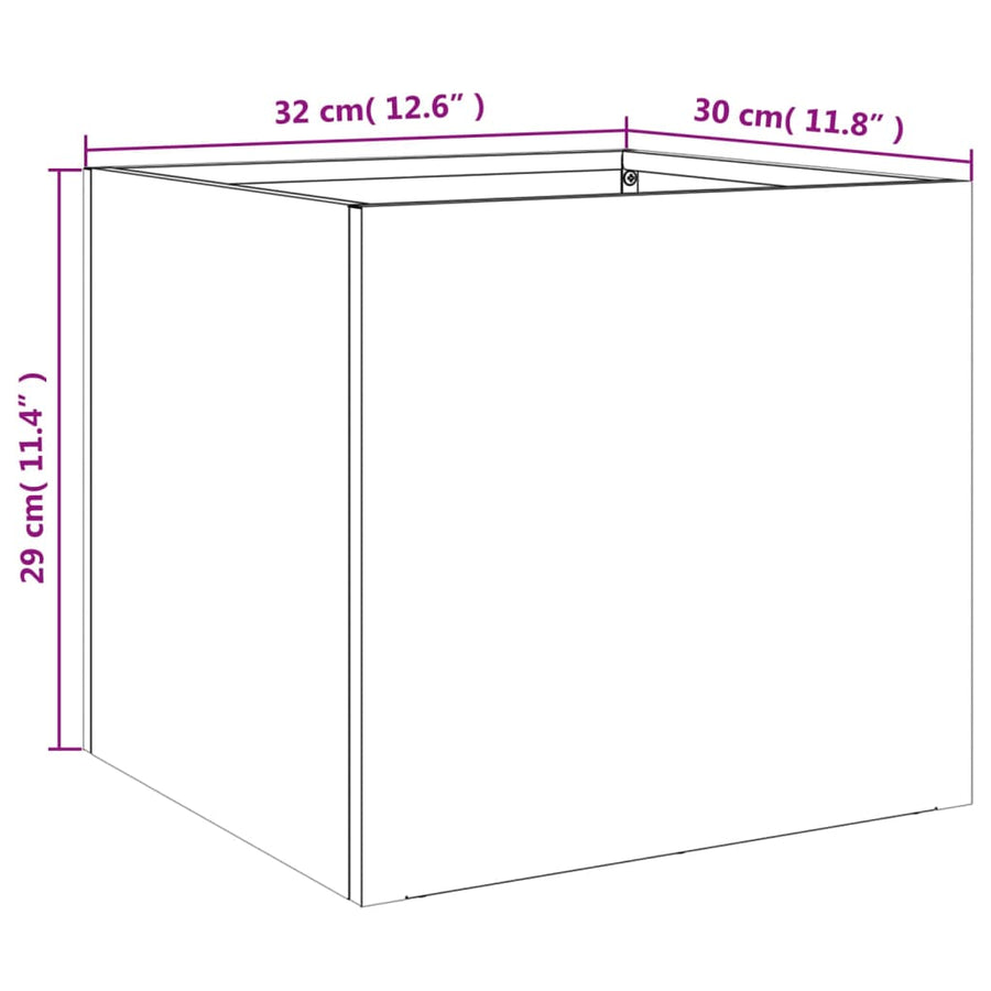 Planters 2 pcs Anthracite 32x30x29 cm Cold-rolled Steel