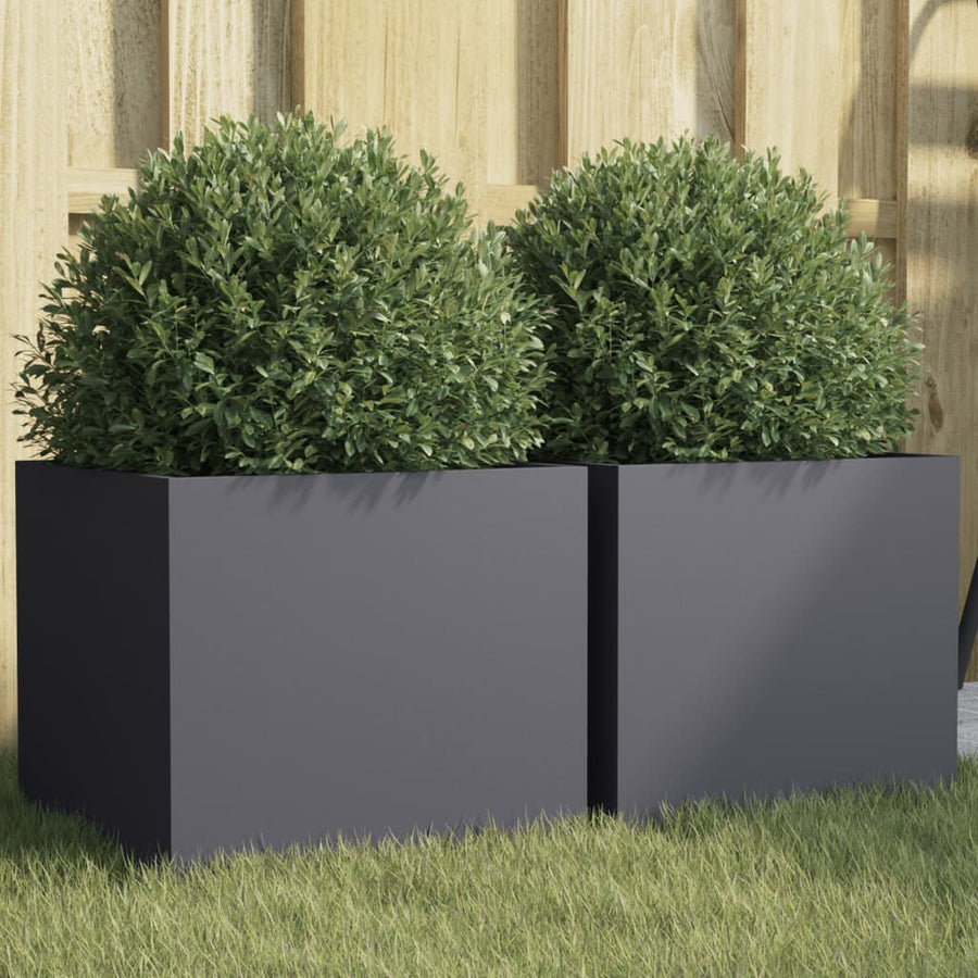 Planters 2 pcs Anthracite 32x30x29 cm Cold-rolled Steel