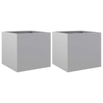 Planters 2 pcs Silver 32x30x29 cm Galvanised Steel