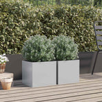 Planters 2 pcs Silver 32x30x29 cm Galvanised Steel
