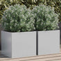 Planters 2 pcs Silver 32x30x29 cm Galvanised Steel