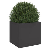 Planter Black 42x40x39 cm Steel - Top-Down View