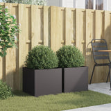 Planters 2 pcs Black 42x40x39 cm Steel - Side View