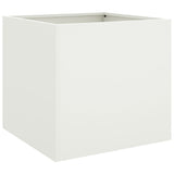 Planter White 42x40x39 cm Steel - Rear View