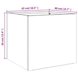Planter White 42x40x39 cm Steel