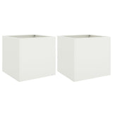 Planters 2 pcs White 42x40x39 cm Steel