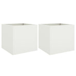 Planters 2 pcs White 42x40x39 cm Steel