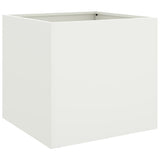 Planters 2 pcs White 42x40x39 cm Steel - Top-Down View