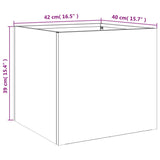 Planters 2 pcs White 42x40x39 cm Steel - Extra Image