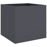 Planter Anthracite 42x40x39 cm Steel - Front View