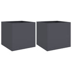 Planters 2 pcs Anthracite 42x40x39 cm Steel