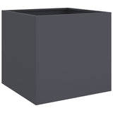 Planters 2 pcs Anthracite 42x40x39 cm Steel - Top-Down View